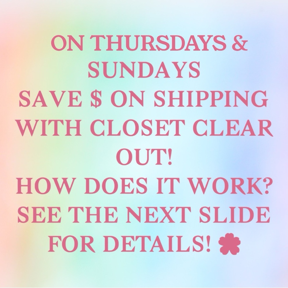 🌸CCO THURS & SUN GET REDUCED SHIPPING🌸